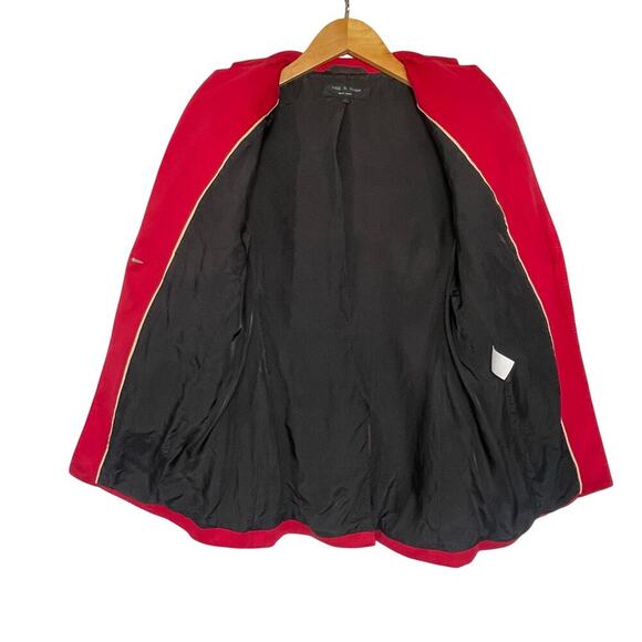 RAG & BONE Women’s Red Notched Lapel Single Button Knit Blazer size 2 - Picture 3 of 5